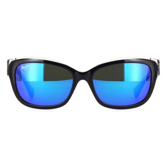 New MAUI JIM Plumeria Black Polarised Cat Eye B768 02K Sunglasses Women - Picture 2 of 4